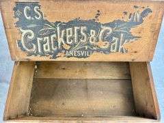 Vintage New Brunswick Zanesville Crackers & Cakes C. Stolzenbach & Son Lidded Wood Crate