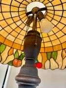 Vintage Slag Stained Glass Fruit Shade Floor Lamp