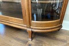 Antique Ornate Carved Victorian Curved Front China Display Cabinet