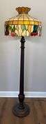 Vintage Slag Stained Glass Fruit Shade Floor Lamp