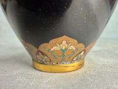 Namikawa Yasuyuki Kyoto Japanese Cloisonne Enamel Butterfly Jar Bottle with Lid