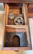 Antique Watchmaker's Bench/Table with Hanging Shelf & Vitek Stool