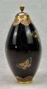 Namikawa Yasuyuki Kyoto Japanese Cloisonne Enamel Butterfly Jar Bottle with Lid