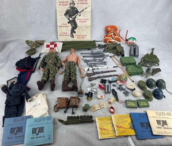 HUGE GI Joe Lot Action Figures, Clothes, Cot, Phones, First Aid & More