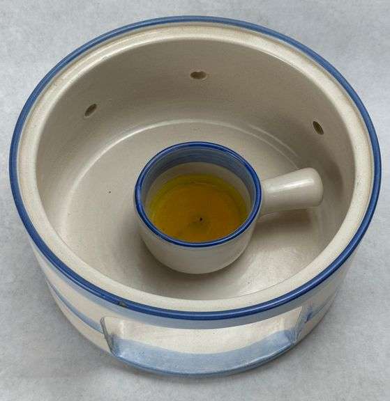 M.A. Hadley Pottery Large Drink Beverage Dispenser with Warming Base