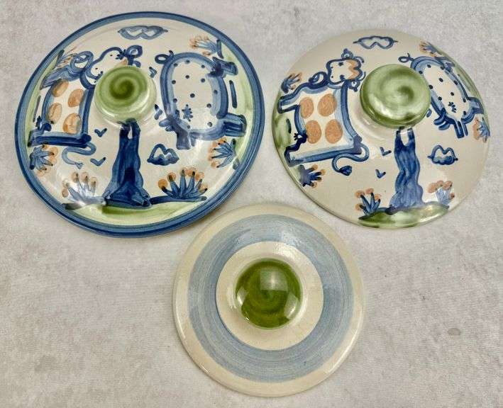 M.A. Hadley Pottery (3) Lids
