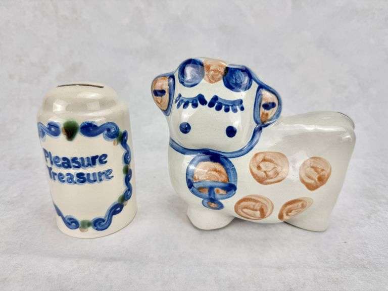 M.A. Hadley Pottery (2) Coin Banks