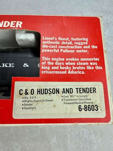 Lionel Die Cast Steam Locomotive & Tender C&O Hudson and Tender 6-8603