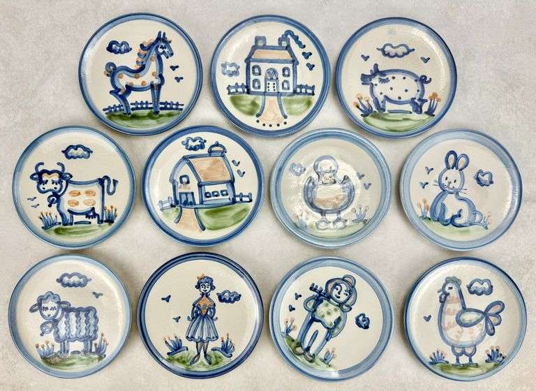 M.A. Hadley Pottery (11) Bread & Butter Dessert Cake Plates