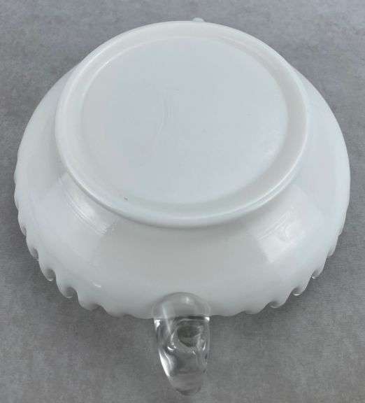 Fenton Milk Glass Silvercrest Heart Shaped Dish Nappy
