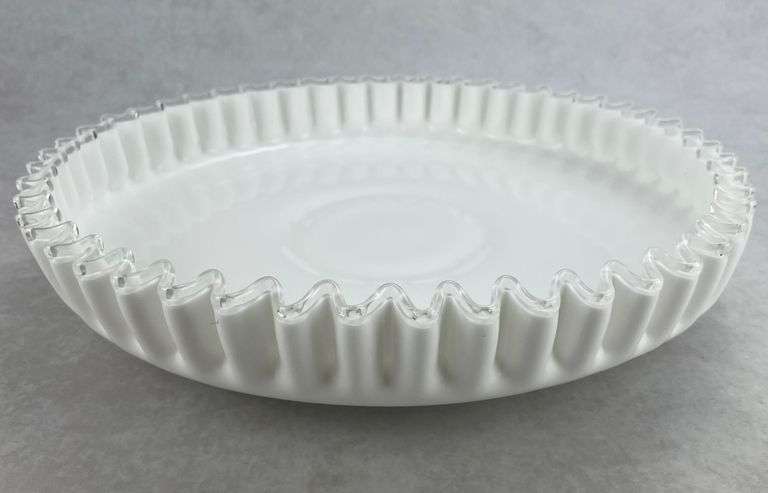 Large Fenton Milk Glass Silvercrest Console Bowl