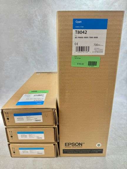 (4) SEALED Epson T8042 Cyan Ink Cartridges 700ml SC-P9000 8000 7000 6000 2018 2019