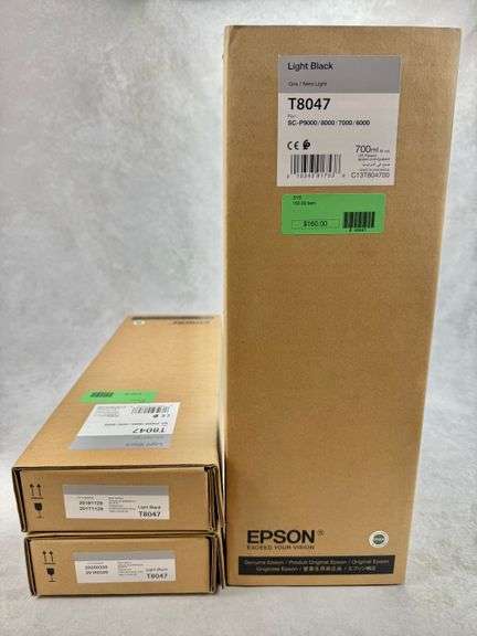 (3) SEALED Epson T8047 Light Black Ink Cartridges 700ml SC-P9000 8000 7000 6000 2019 2020