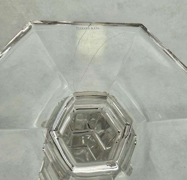 Pair Tiffany & Co Windham 11" Lead Crystal Candleholders