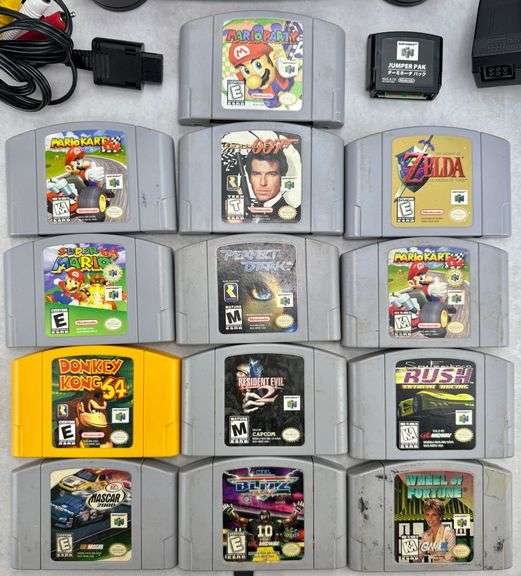 Nintendo 64 N64 Console, (13) Games, (4) Controllers & Cords