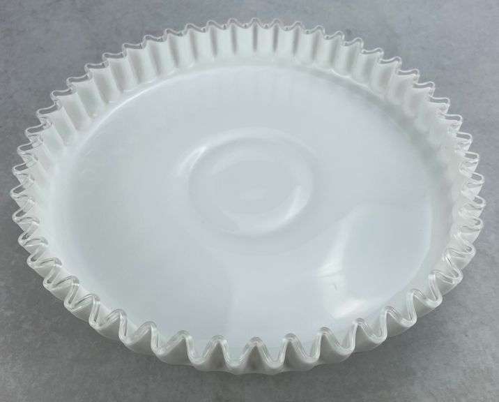 Large Fenton Milk Glass Silvercrest Console Bowl