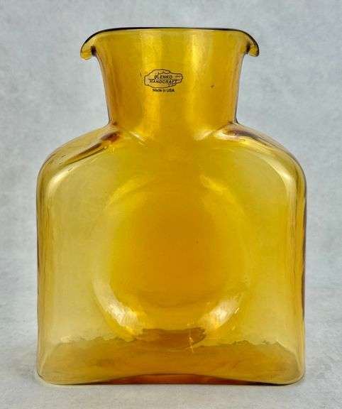 Blenko 2003 Amber Double Spout Water Bottle