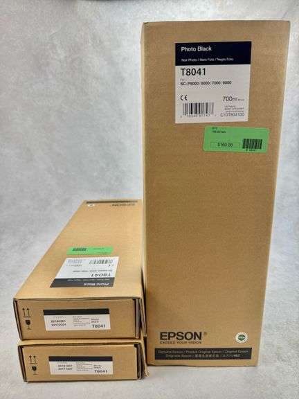 (3) SEALED Epson T8041 700ml Photo Black Ink Cartridges SC-P9000 8000 7000 6000 2019