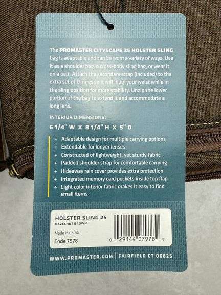 (2) NEW Promaster Cityscape 25 Holster Sling Carrying Bag Hazelnut Brown