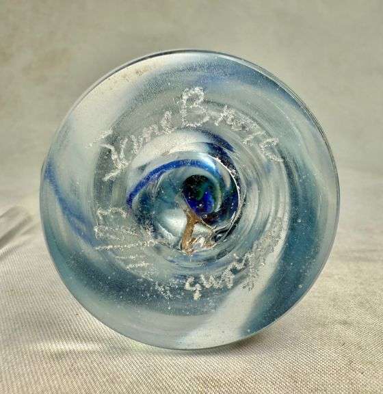 Judy Bruce Art Glass Swirl Perfume Bottle