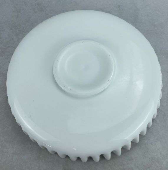Large Fenton Milk Glass Silvercrest Console Bowl