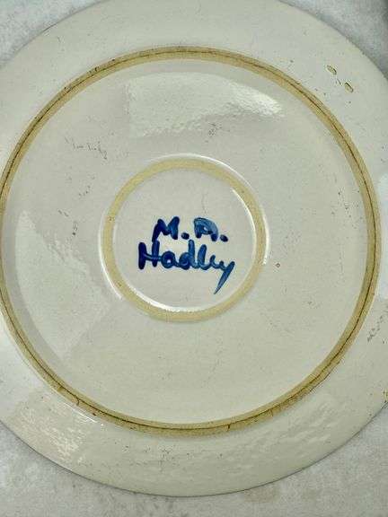 M.A. Hadley Pottery (8) Dinner Plates