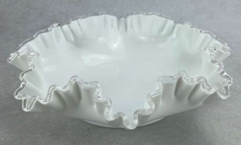 Fenton Milk Glass Silvercrest Bowl