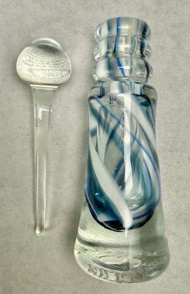 Judy Bruce Art Glass Swirl Perfume Bottle