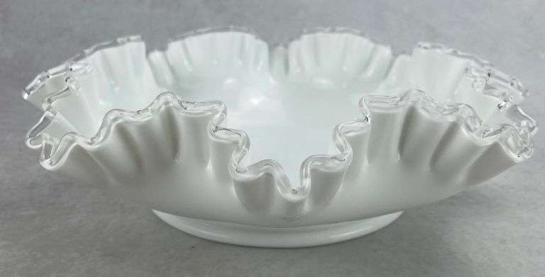 Fenton Milk Glass Silvercrest Bowl