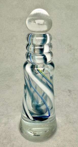 Judy Bruce Art Glass Swirl Perfume Bottle