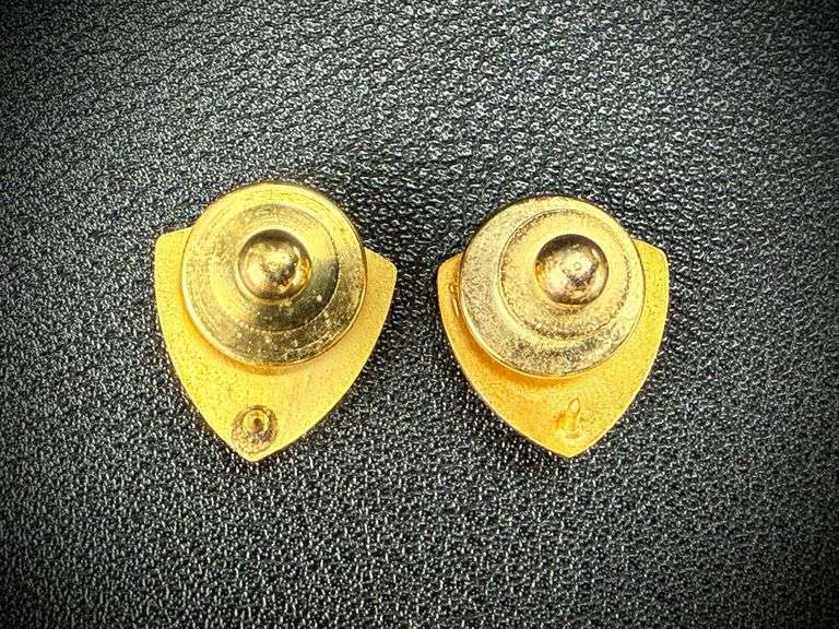 Pair 10K Yellow Gold Vintage Western Electric Telephone Employee Service Pins