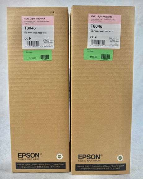 (2) SEALED Epson T8046 Vivid Light Magenta 700ml Ink Cartridges SC-P9000 7000 2019