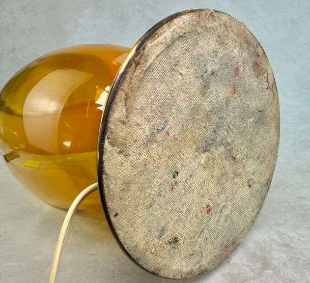 Mid Century Modern Amber Swirl Murano Glass Table Lamp