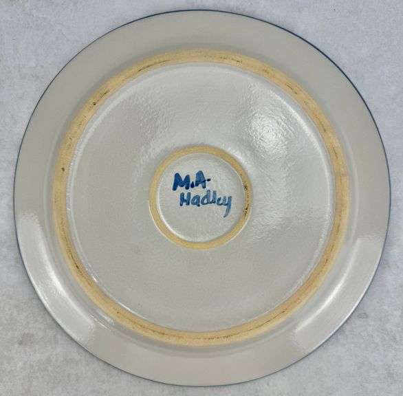 M.A. Hadley Pottery Happy Birthday Cake Plate Platter