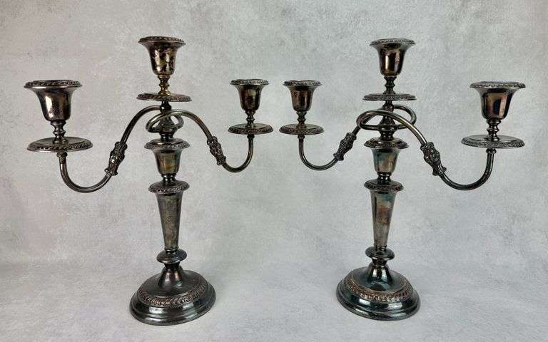 Pair Art. S. Co SPC 211 Silverplate Candelabras