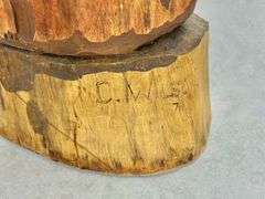 Large Solid Wood Folk Art Hand Carved Chainsaw Bear Eating Honey C. Wilson 1974