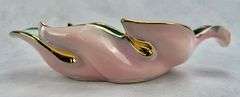 Hull Pottery Peacock Vase & Pink Leaf Dish 78 & 73