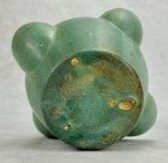 Green Pottery Strawberry/Hens & Chickens Pot