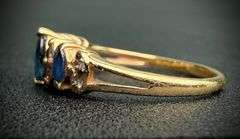 Yellow Gold & Blue Stone Ring