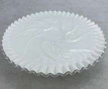 Fenton Milk Glass Silvercrest Cake Plate Stand