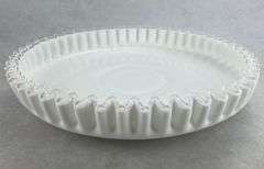 Large Fenton Milk Glass Silvercrest Console Bowl