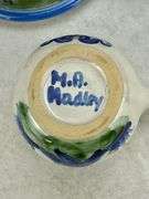 M.A. Hadley Pottery Salt & Pepper Shakers, Mustard, Syrup & Covered Cheese Dish