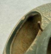 Vintage Pottery Green Hanging Basket Planter
