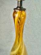 Mid Century Modern Amber Swirl Murano Glass Table Lamp