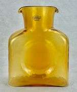 Blenko 2003 Amber Double Spout Water Bottle