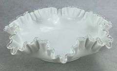 Fenton Milk Glass Silvercrest Bowl