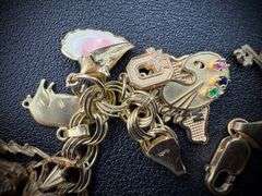 14K Yellow Gold Charm Bracelet w/ 29 Gold Charms