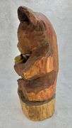 Large Solid Wood Folk Art Hand Carved Chainsaw Bear Eating Honey C. Wilson 1974