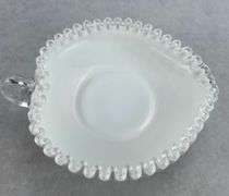 Fenton Milk Glass Silvercrest Heart Shaped Dish Nappy