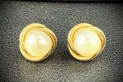 Yellow Gold & Pearl Earrings